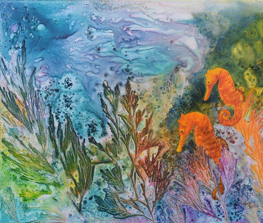 Undersea Garden Painting by Nancy Jolley