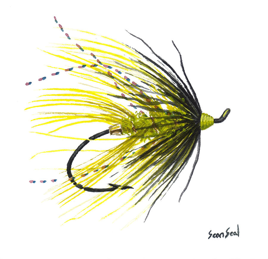 Fish Painting - Undertaker Chartreuse by Sean Seal