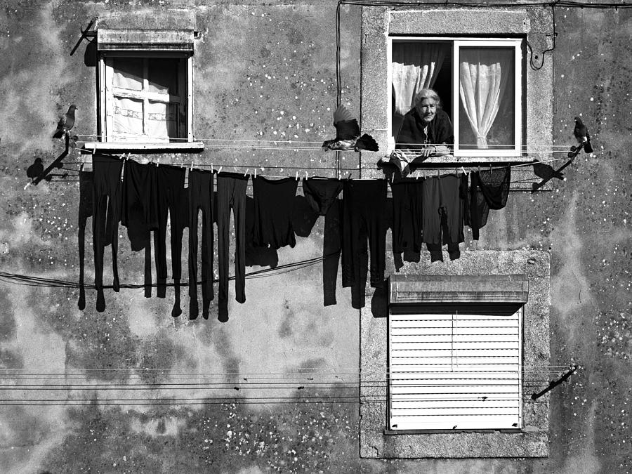 Black And White Photograph - Underware Barcode II by Carlos Costa
