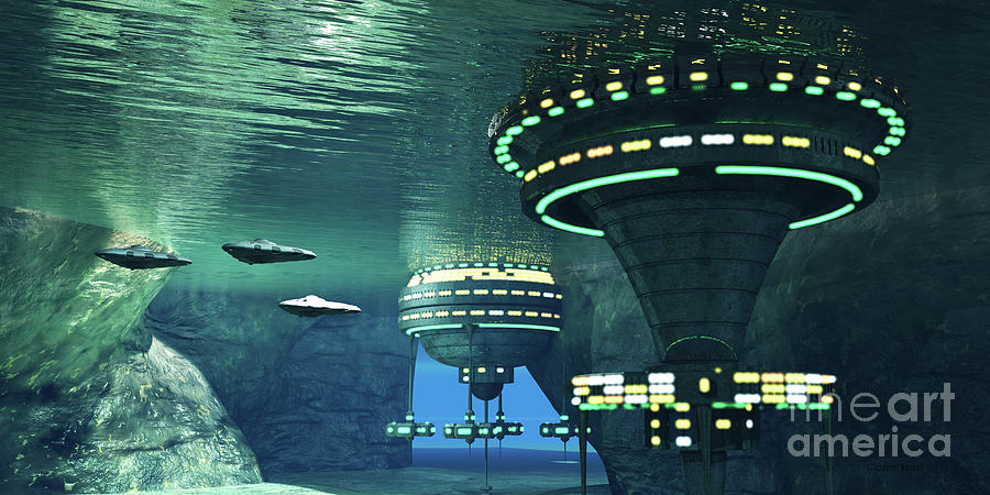 Underwater Alien Cave Digital Art by Corey Ford