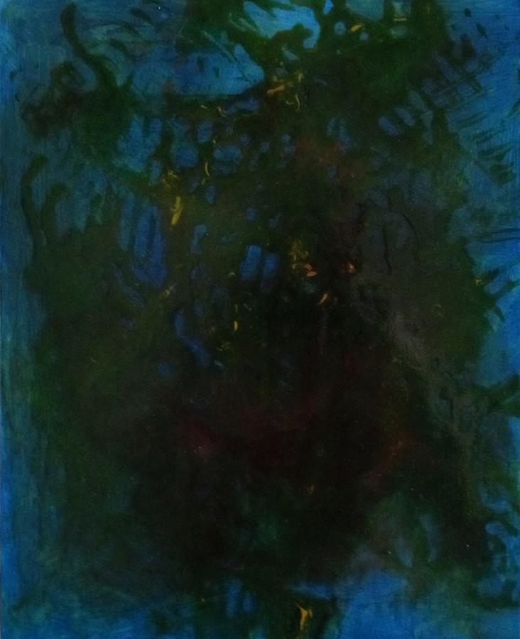 Underwater Cave Painting by Lorraine Centrella