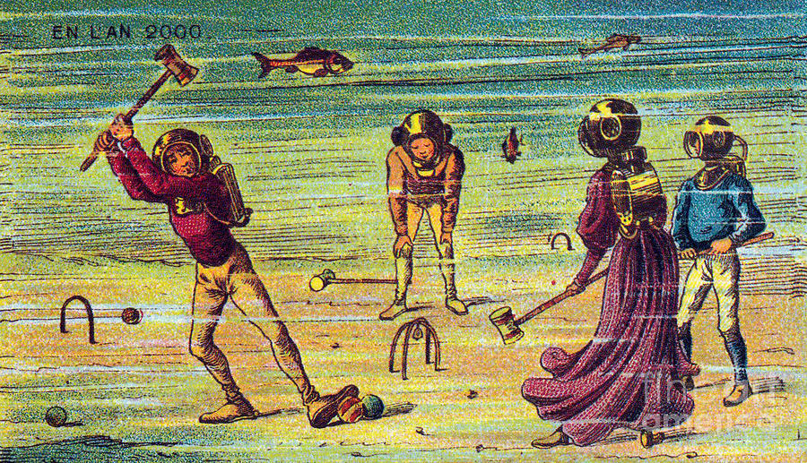 Underwater Croquet, 1900s French Photograph by Science Source