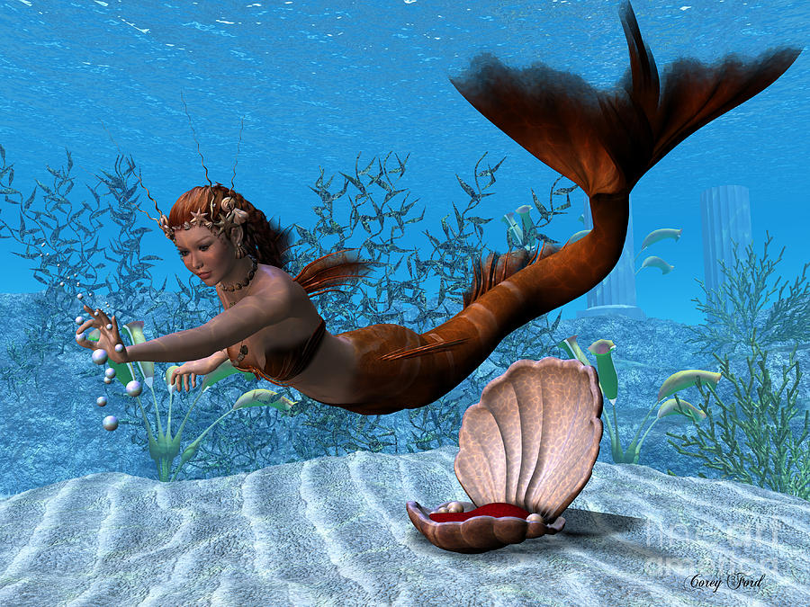 Underwater Mermaid Painting by Corey Ford