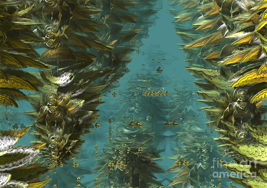 Abstract Digital Art - Underwater Plants by Melissa Messick