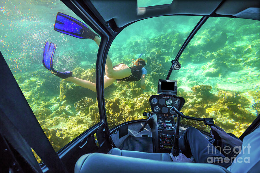 Underwater submarine in tropical sea Photograph by Benny Marty