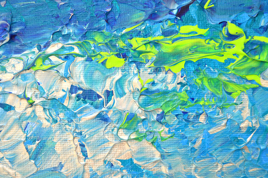 Abstract Painting - Underwater Wave by Adriana Dziuba