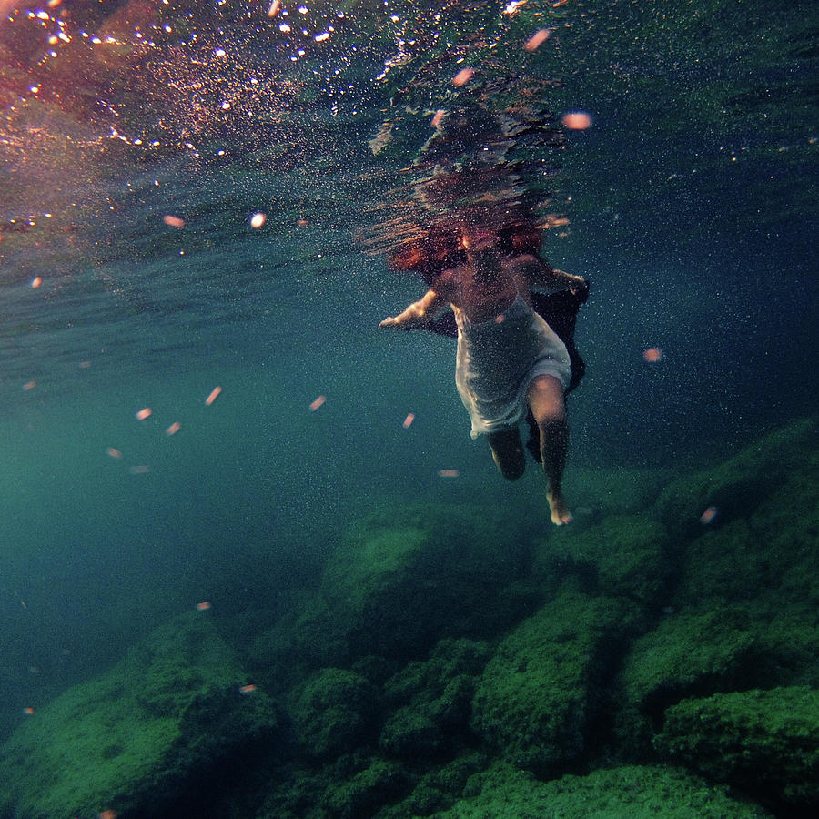 Underwater White Dress Photograph by Gemma Silvestre