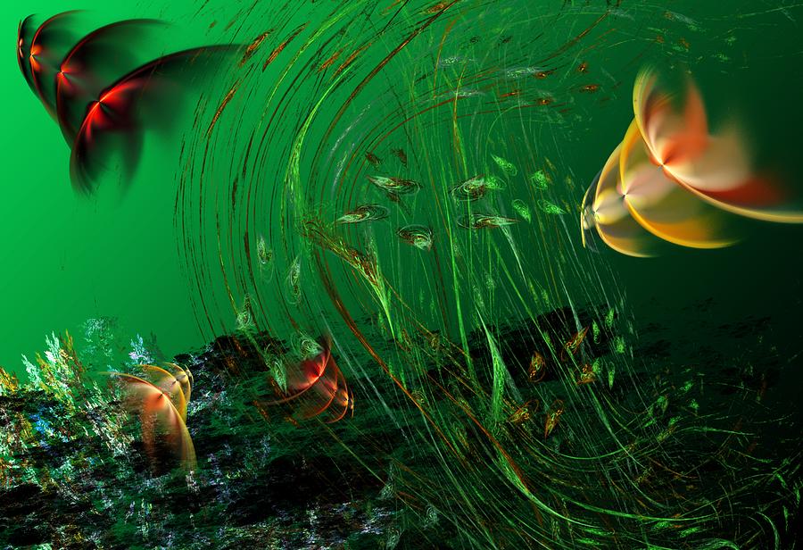 Fantasy Digital Art - Underwater Wonderland  Diving the reef series. by David Lane
