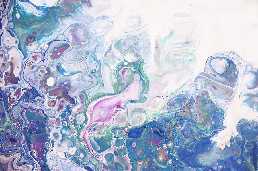 Underwater Worlds Fragment 6.  Abstract Fluid Acrylic Painting Photograph by Jenny Rainbow