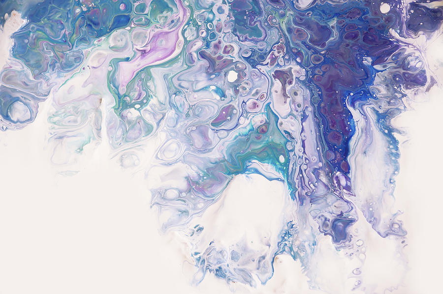 Underwater Worlds Fragment 7. Abstract Fluid Acrylic Painting Photograph by Jenny Rainbow