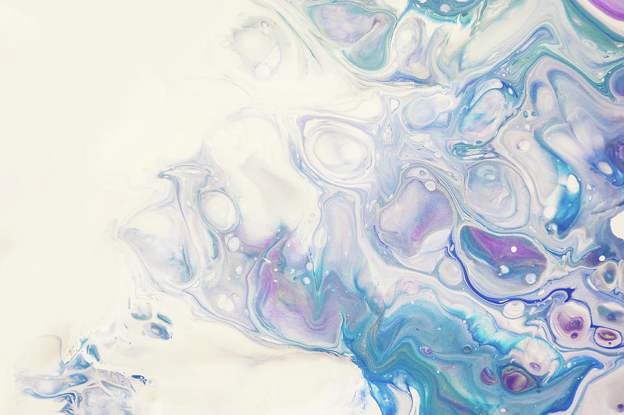 Underwater Worlds Fragment.  Abstract Fluid Acrylic Painting Photograph by Jenny Rainbow