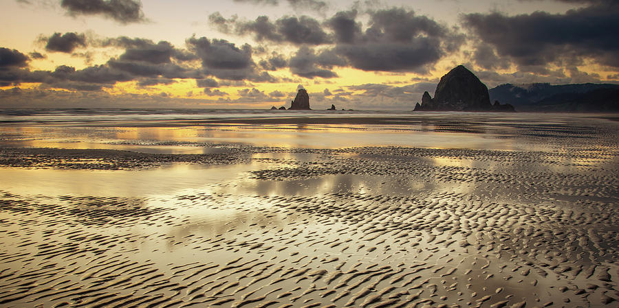 Sunset Photograph - Undulating Sands Meet the Sky by Don Schwartz