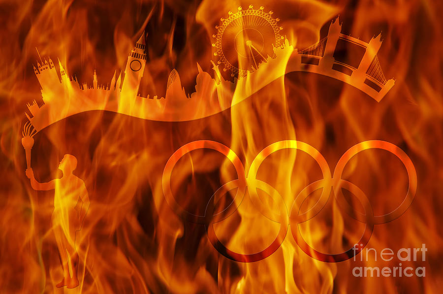 undying Olympic flame Digital Art by Michal Boubin