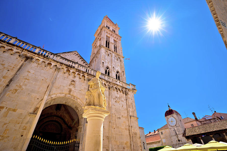 UNESCO town of Trogir main square landmarks view Photograph by Brch Photography