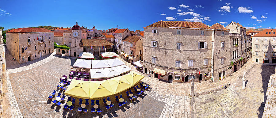 UNESCO Town of Trogir main square panoramic view  Photograph by Brch Photography