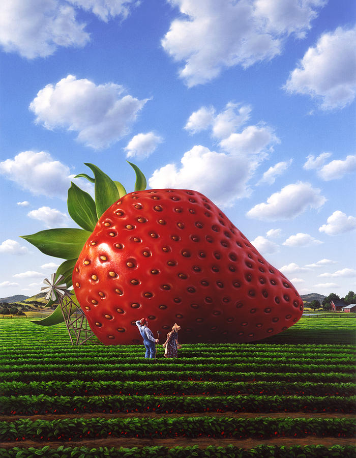 Strawberry Painting - Unexpected Growth by Jerry LoFaro