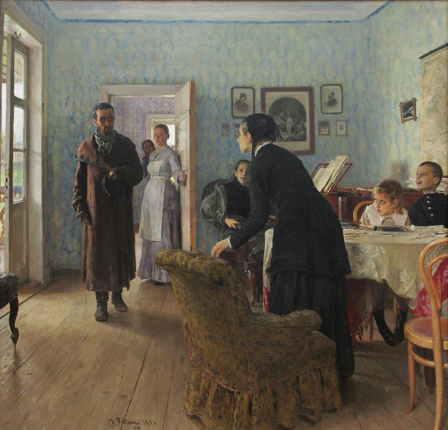 Unexpected Visitors Painting by Ilya Repin