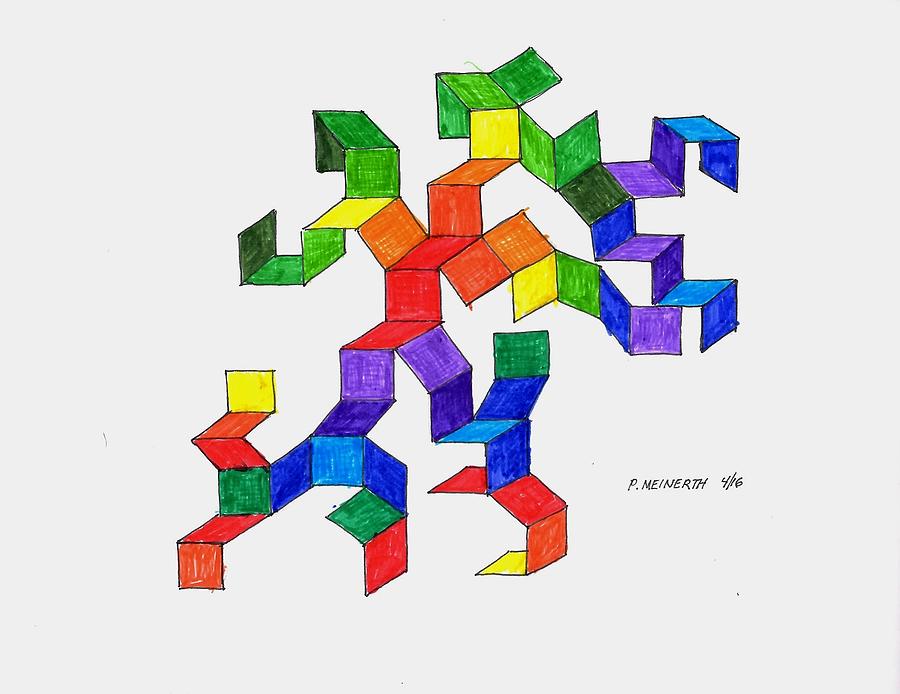 Unfolding Color Drawing by Paul Meinerth