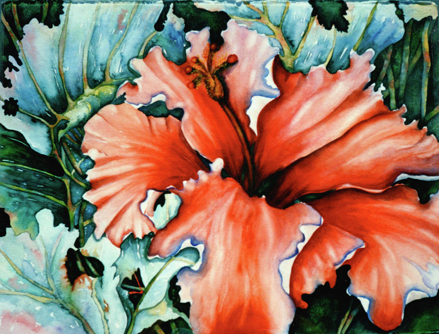 Flower Painting - Unfolding Hibiscus by Mary Silvia