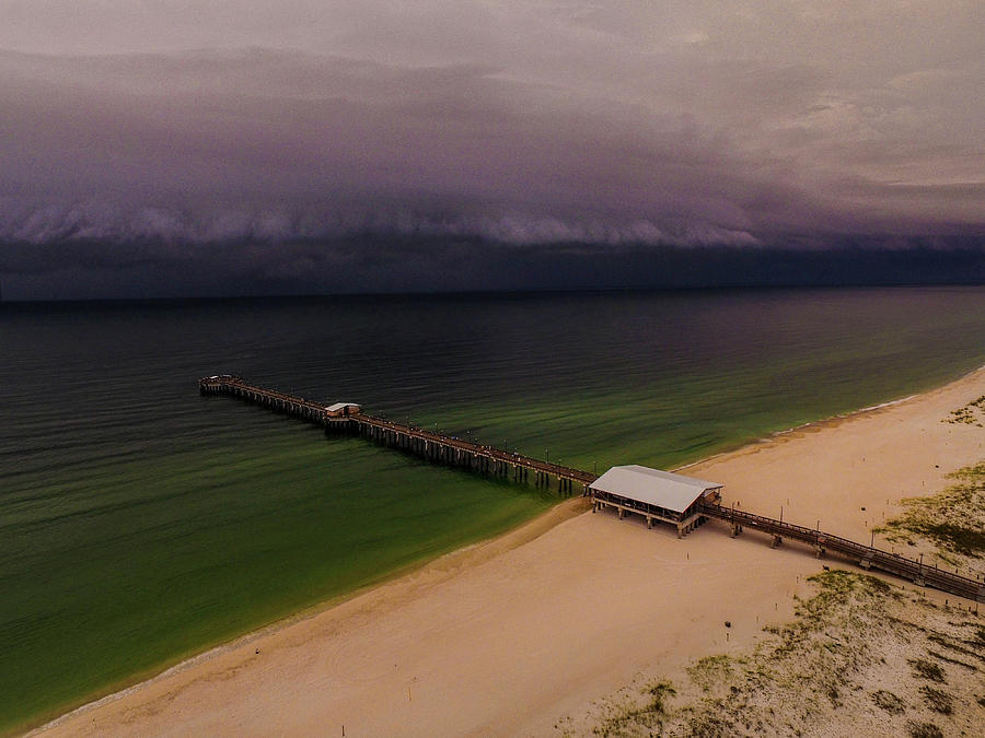 Unfriendly Clouds at Gulf State Pier Photograph by Michael Thomas