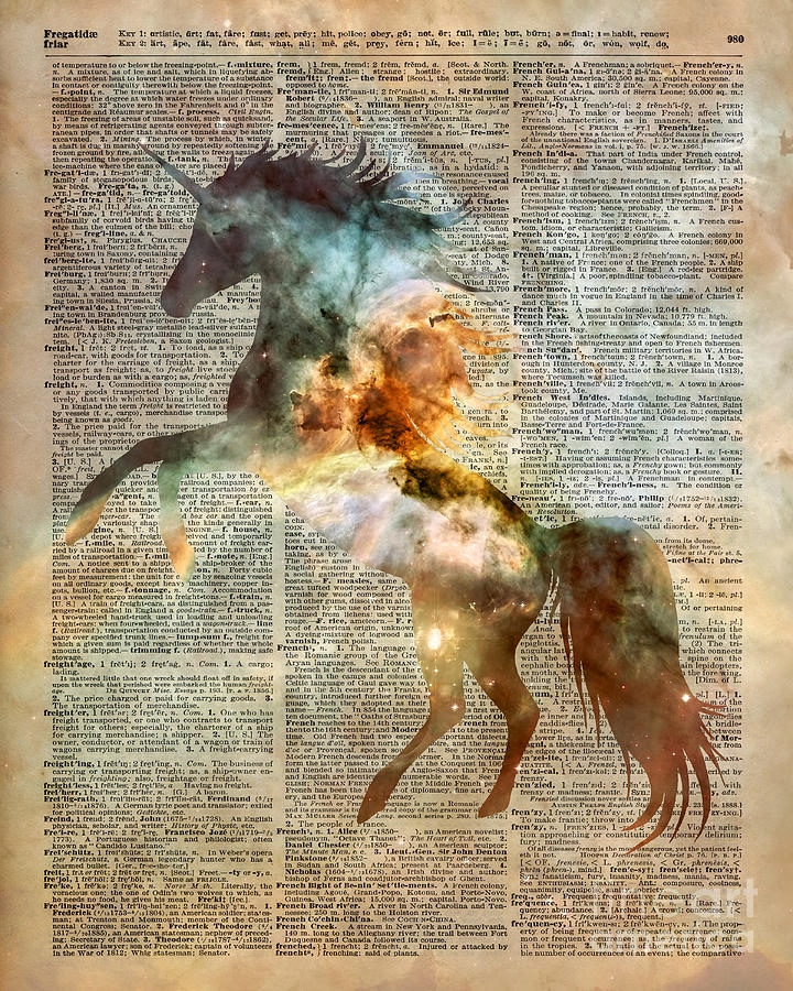 Unicorn Painting - Unicorn Carina Nebula by Anna W