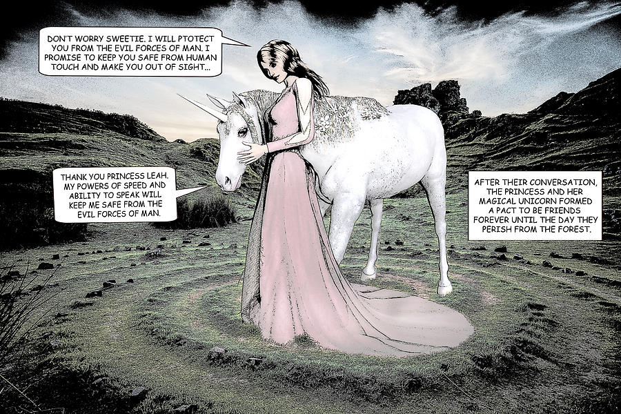Unicorn Comic Illustration1 Digital Art