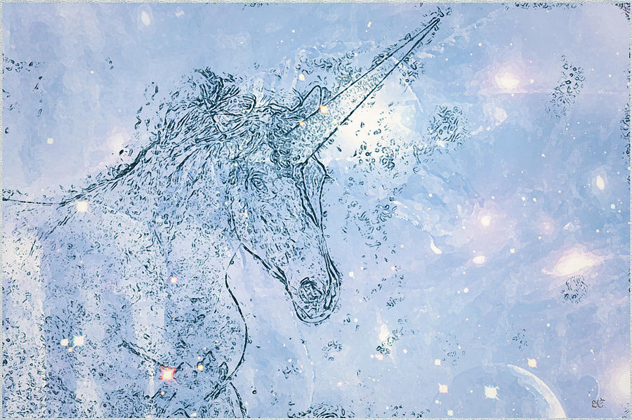 Unicorn Painting - Unicorn in the Universe by Ekaterina Torganskaia