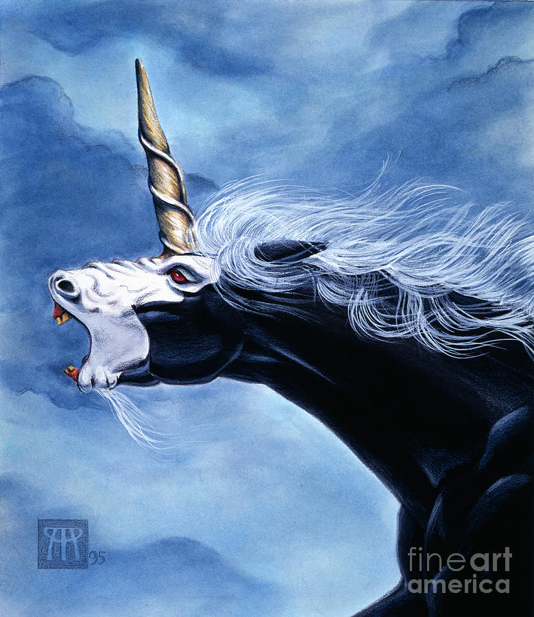 Unicorn Fury Painting by Melissa A Benson