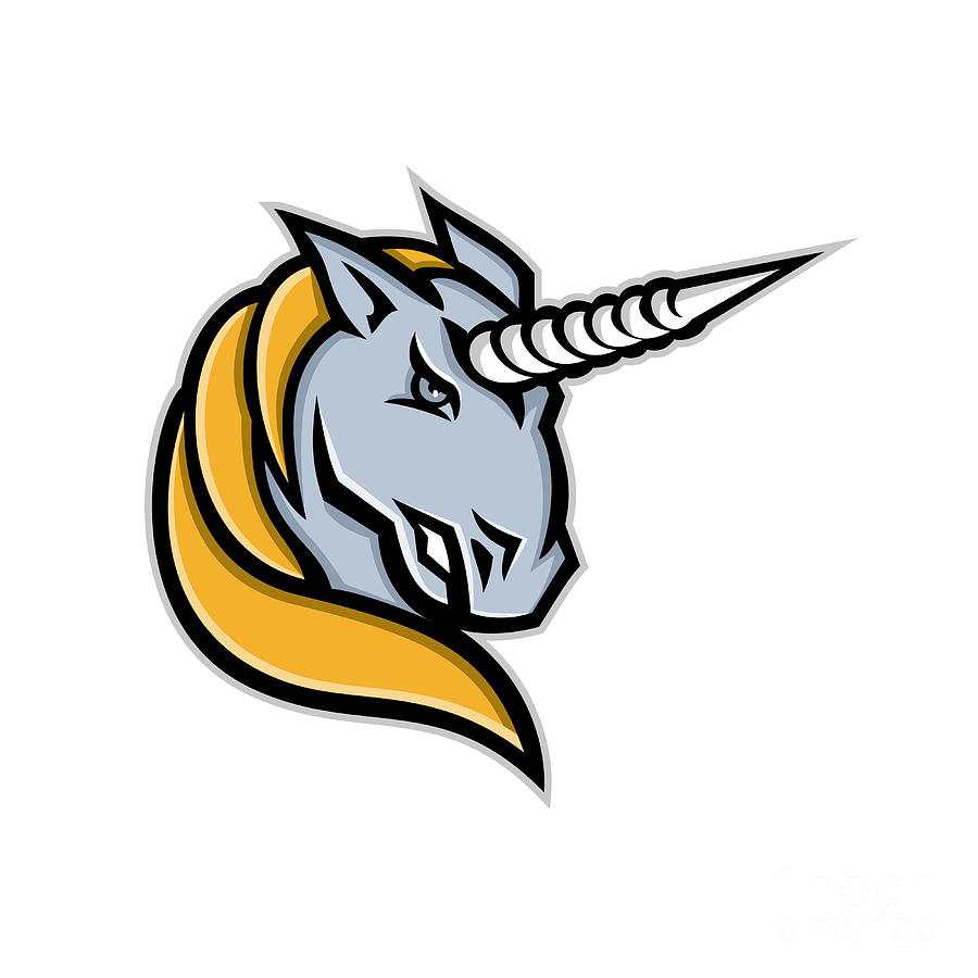 Horse Digital Art - Unicorn Head Mascot by Aloysius Patrimonio