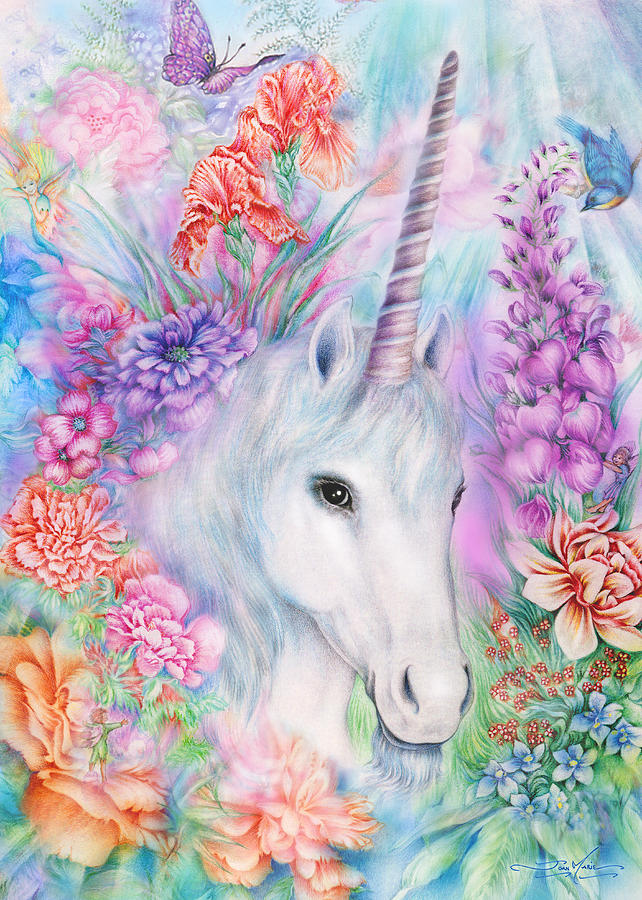 art cat pencil drawing The Joan In Unicorn by Mist Marie Painting