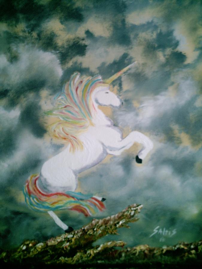 Unicorn Painting by Jim Saltis