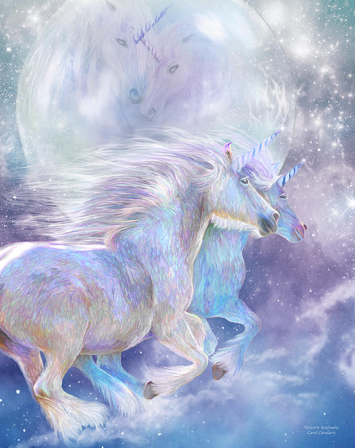 Unicorn Mixed Media - Unicorn Soulmates by Carol Cavalaris