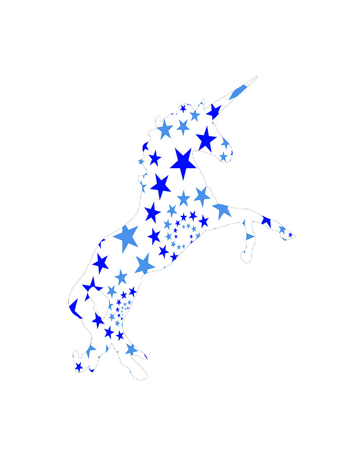 Unicorn stars digital art by kaylin watchorn