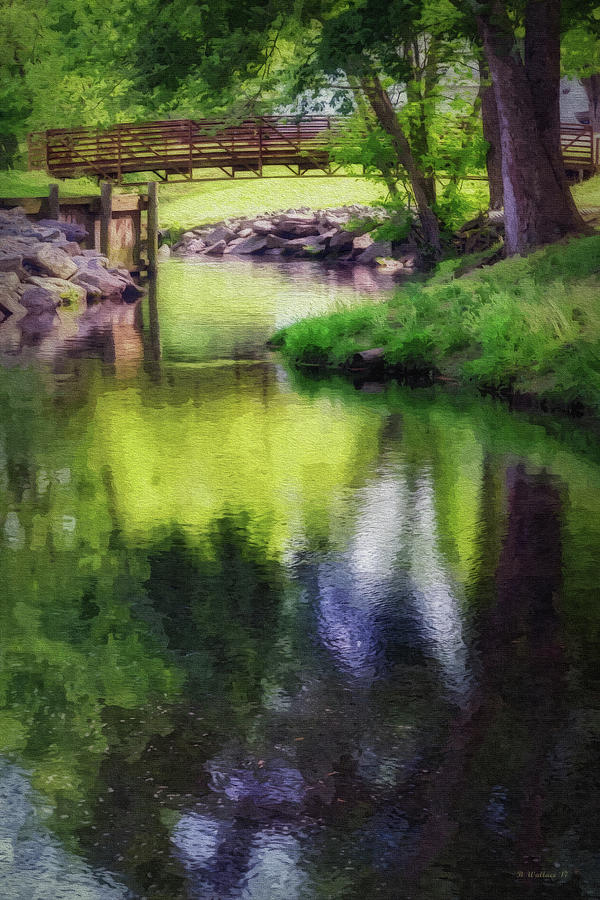 Unicorn Stream Bridge - Paint FX Digital Art by Brian Wallace