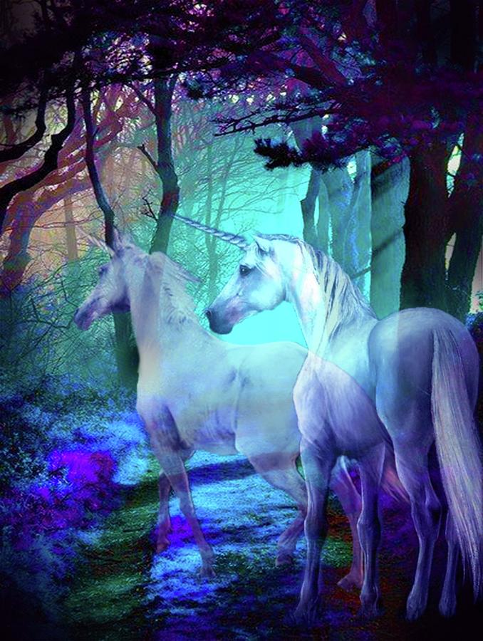 Unicorn Twilight Mixed Media by Michael Pittas