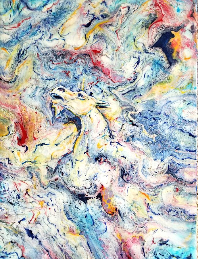 Unicorns and Rainbows  Painting by Gail Butler