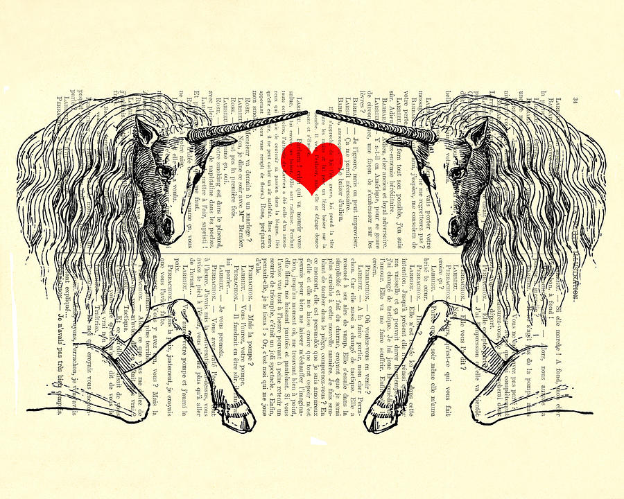 Unicorn Digital Art - Unicorns love by Madame Memento