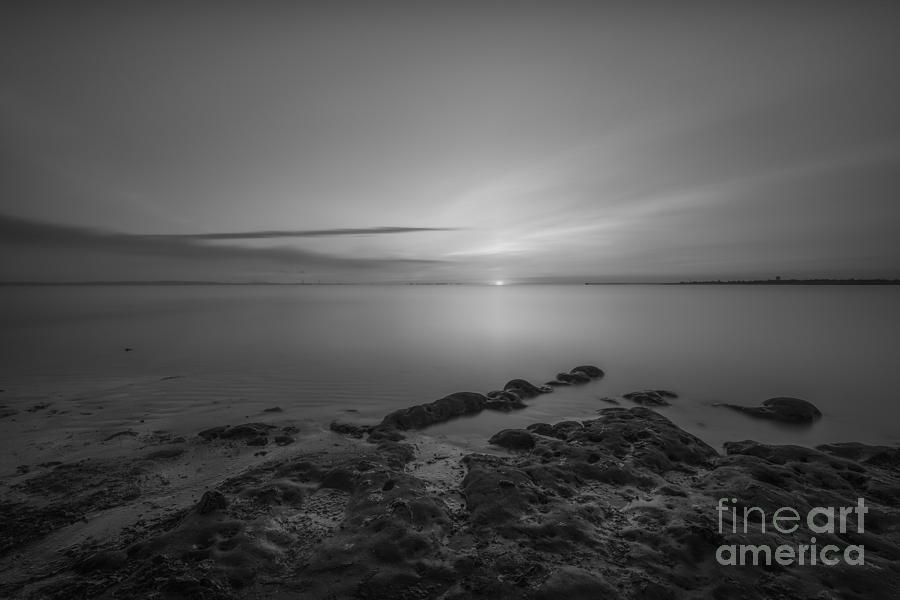 Union Beach NJ Sunrise BW Photograph by Michael Ver Sprill