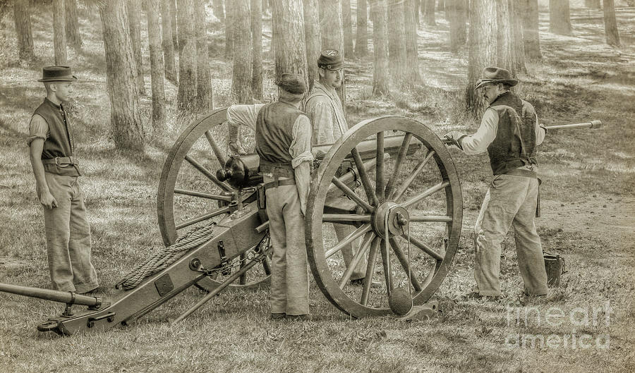 Union Cannon Civil War Sepia Version Digital Art by Randy Steele