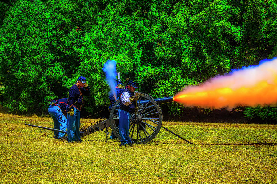 Union Civil War Cannon Firing Photograph by Garry Gay