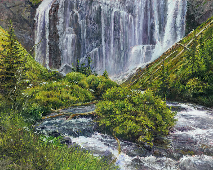 Union Falls Painting by Steve Spencer