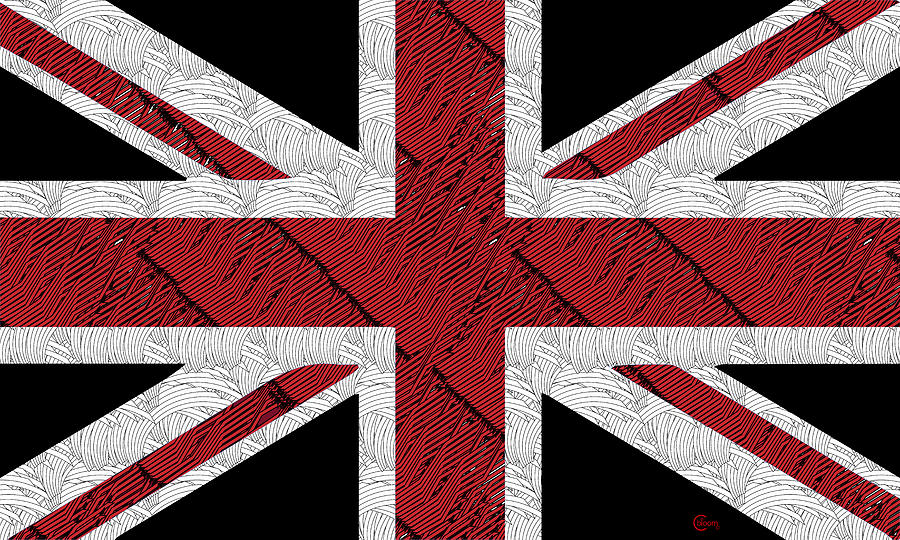 Union Jack Flag Deco Swing Painting by Cecely Bloom
