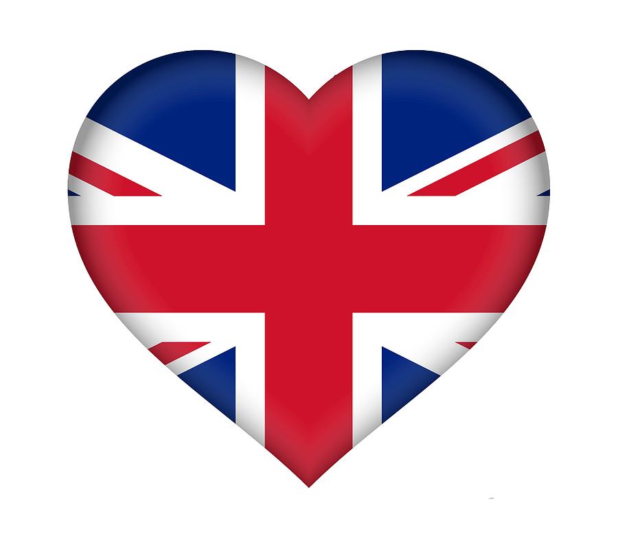 Flag of Great Britain Heart Digital Art by Roy Pedersen