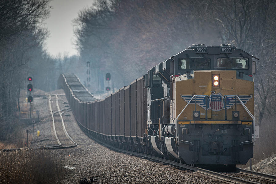 Union Pacific 8997 on West Bound Norfolk Southern Coal TRain Photograph by Jim Pearson