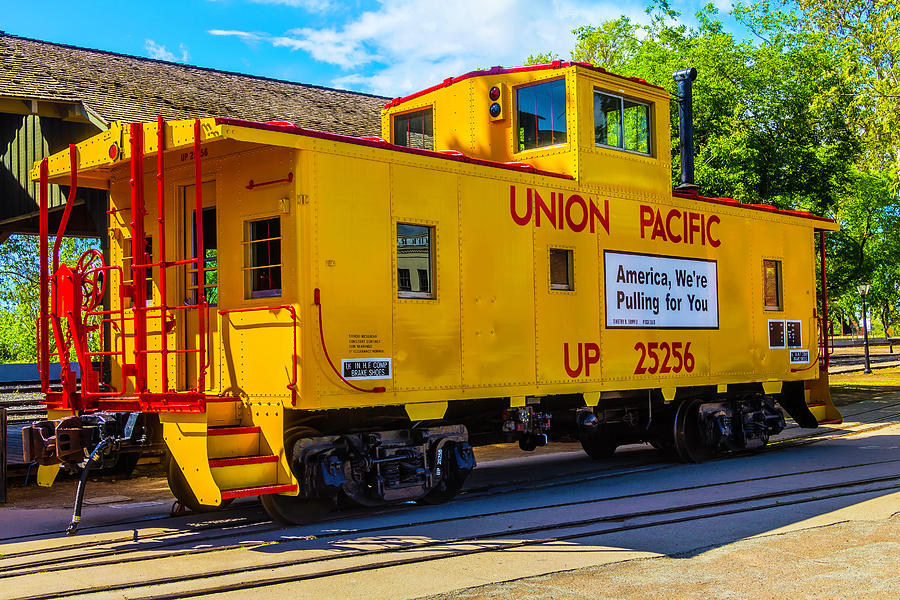 Train Photograph - Union Pacific Caboose by Garry Gay