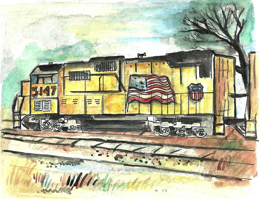 Union Pacific Engine Painting by Matt Gaudian