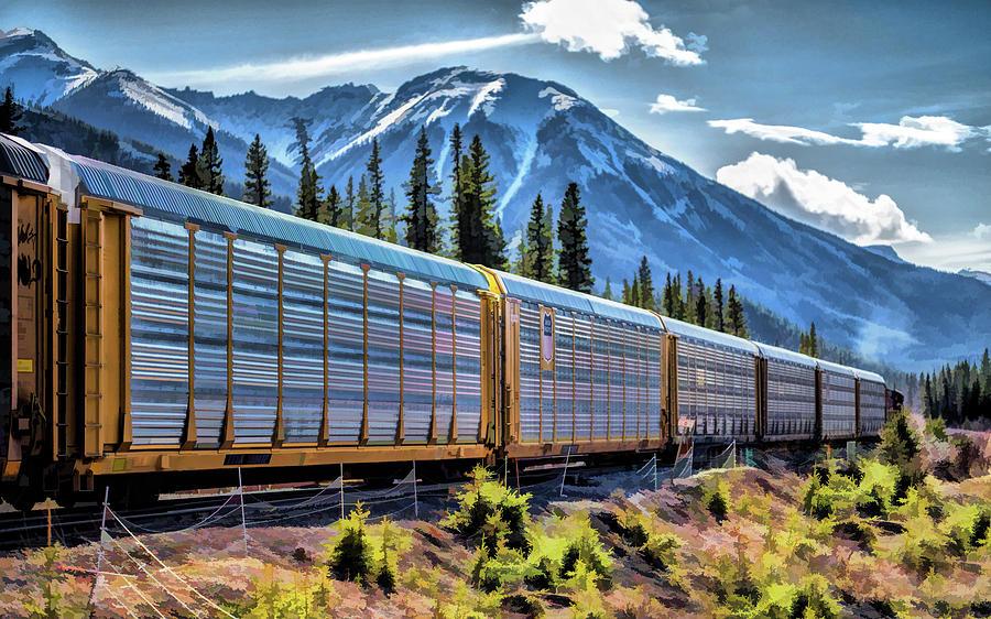 Mountain Painting - Union Pacific Mountain Freight Train by Christopher Arndt