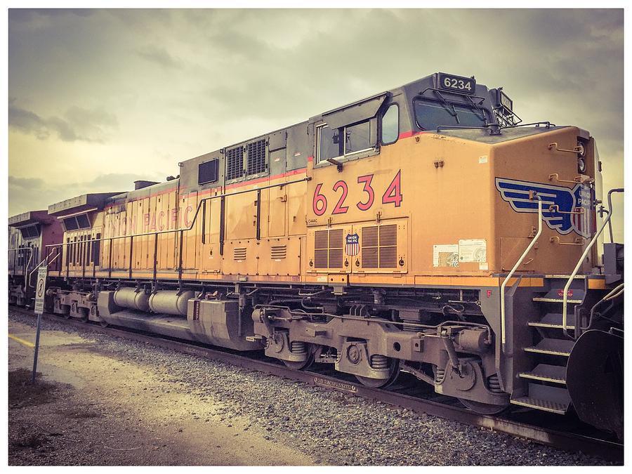 Train Photograph - Union Pacific Train in Waiting by Alexis Fleisig