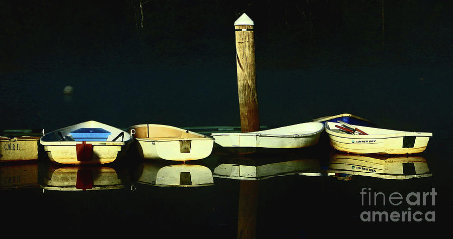 Boat Photograph - Union River Dinghies by Laura Mace Rand