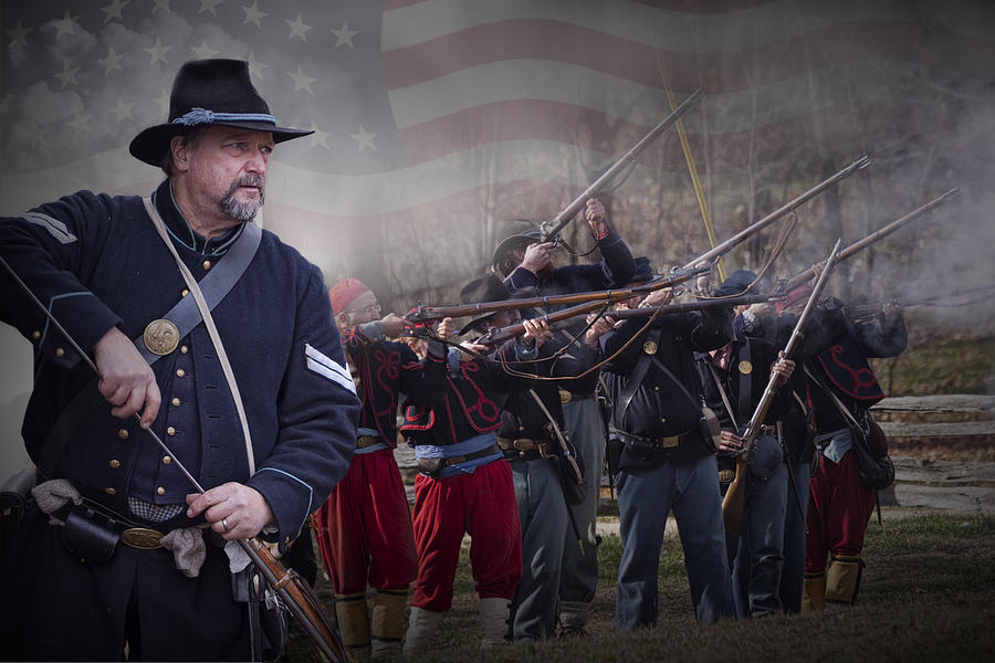 Union Soldier Reenactors Photograph by Randall Nyhof